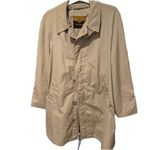 Vtg Gleneagles Trench Rain Coat McFarlins Of Rochester Size Mens 40L No Liner